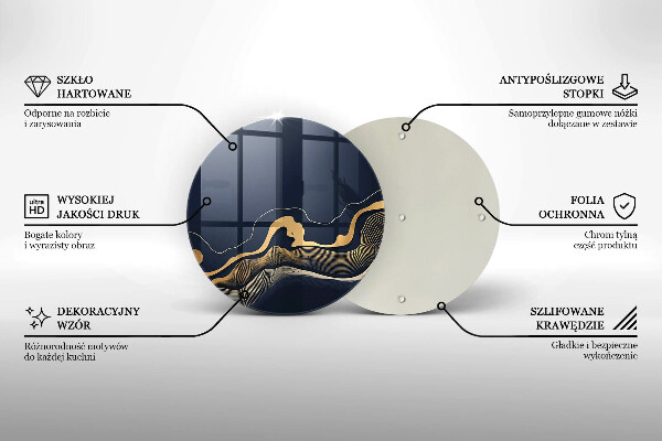 Steklena podloga za rezanje Abstraktne zlate črte