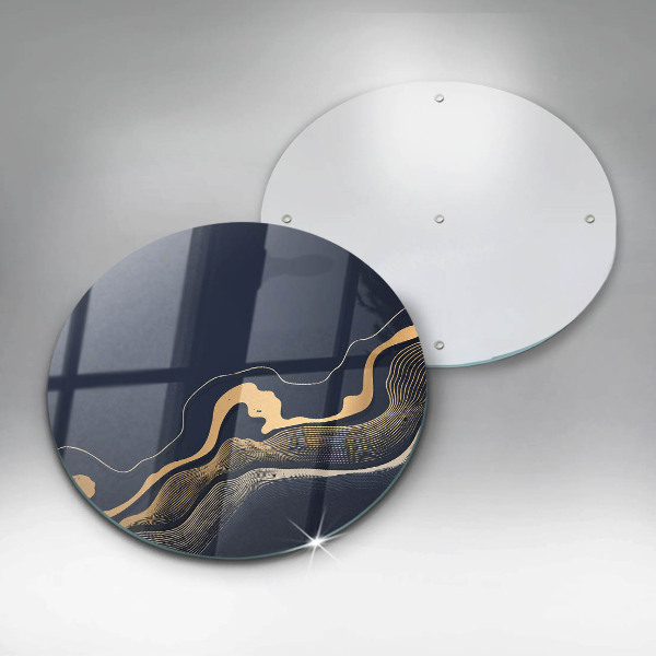 Steklena podloga za rezanje Abstraktne zlate črte