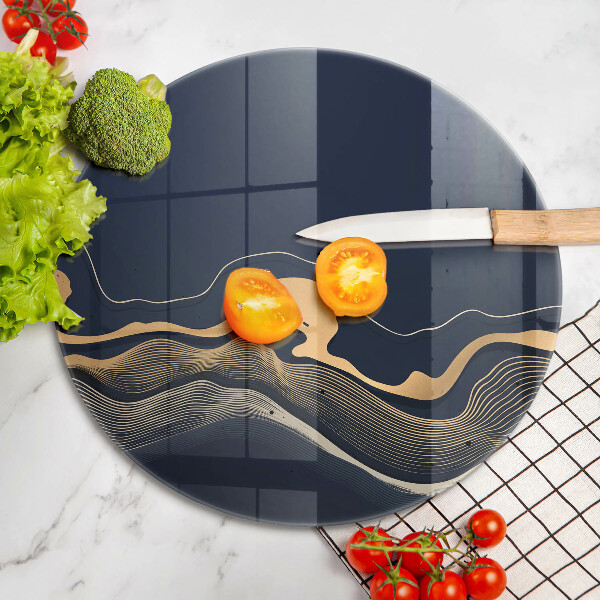 Steklena podloga za rezanje Abstraktne zlate črte