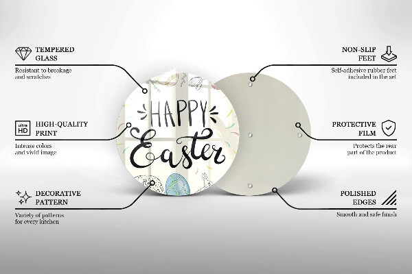 Steklena podloga za rezanje Happy Easter