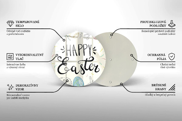 Steklena podloga za rezanje Happy Easter