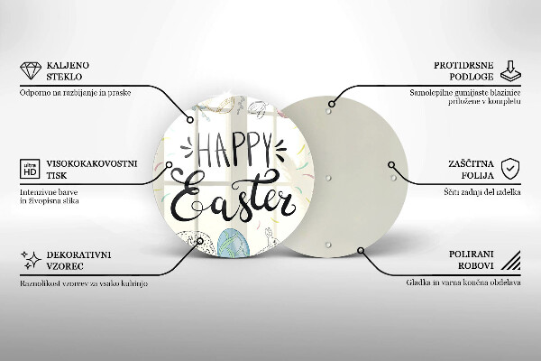 Steklena podloga za rezanje Happy Easter