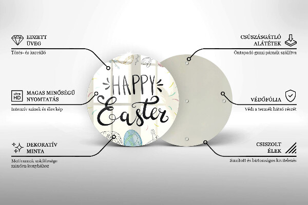 Steklena podloga za rezanje Happy Easter