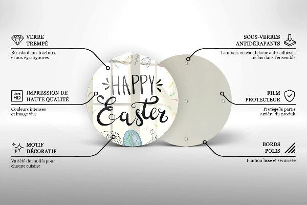 Steklena podloga za rezanje Happy Easter