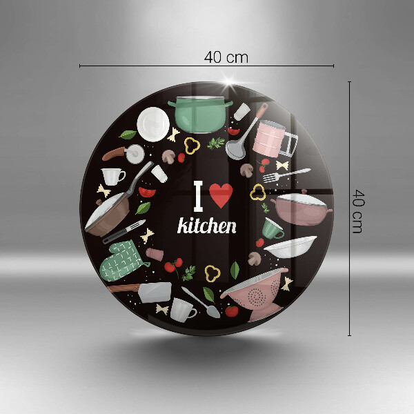 Steklena podloga za rezanje Ilustracija Obožujem kuhinjo
