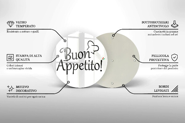 Steklena podloga za rezanje Buon Appetito!