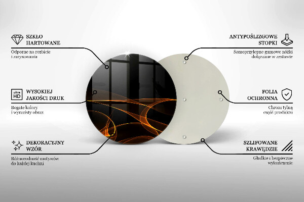 Steklena podloga za rezanje Abstraktne črte