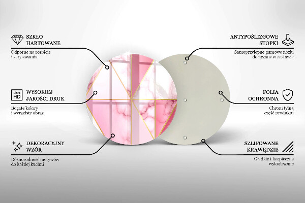 Steklena podloga za rezanje Geometrijski marmor