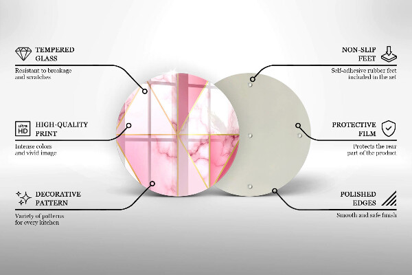 Steklena podloga za rezanje Geometrijski marmor