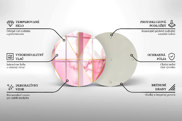 Steklena podloga za rezanje Geometrijski marmor