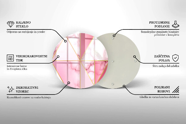 Steklena podloga za rezanje Geometrijski marmor