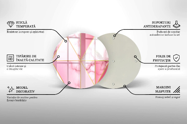 Steklena podloga za rezanje Geometrijski marmor