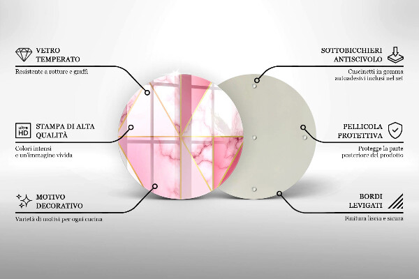 Steklena podloga za rezanje Geometrijski marmor