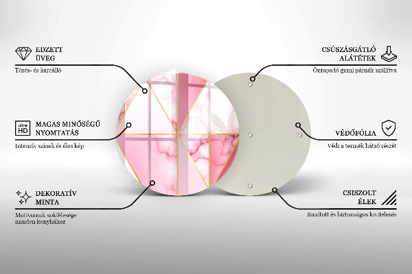 Steklena podloga za rezanje Geometrijski marmor