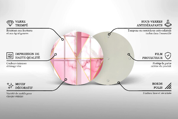 Steklena podloga za rezanje Geometrijski marmor