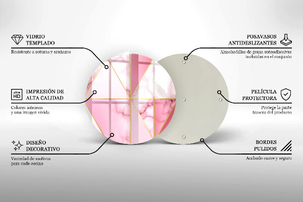 Steklena podloga za rezanje Geometrijski marmor