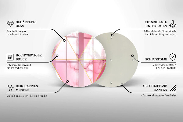 Steklena podloga za rezanje Geometrijski marmor