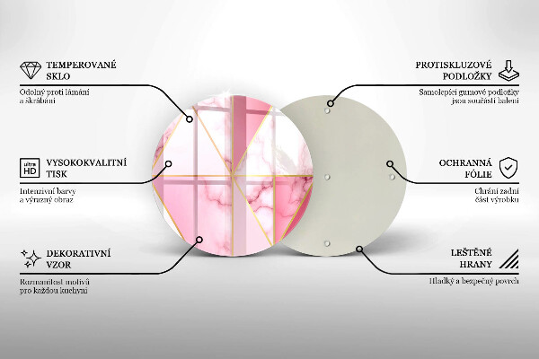 Steklena podloga za rezanje Geometrijski marmor