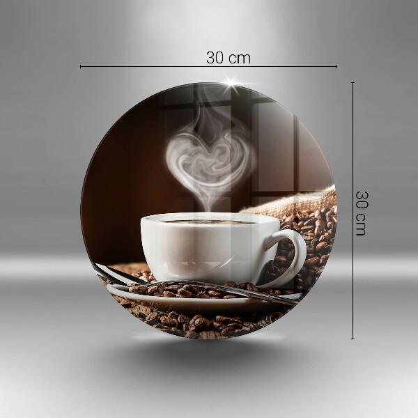 Steklena podloga za rezanje Kava in skodelica