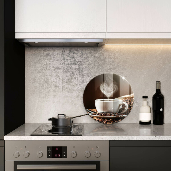 Steklena podloga za rezanje Kava in skodelica