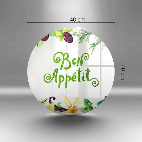 Steklena podloga za rezanje Napis Bon Appetit