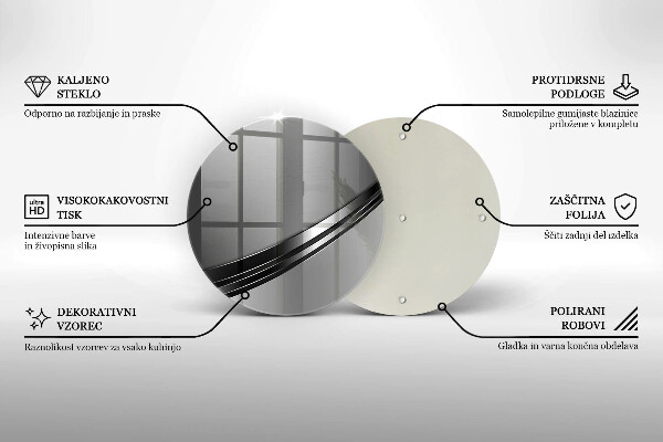 Steklena podloga za rezanje Kovinska abstrakcija
