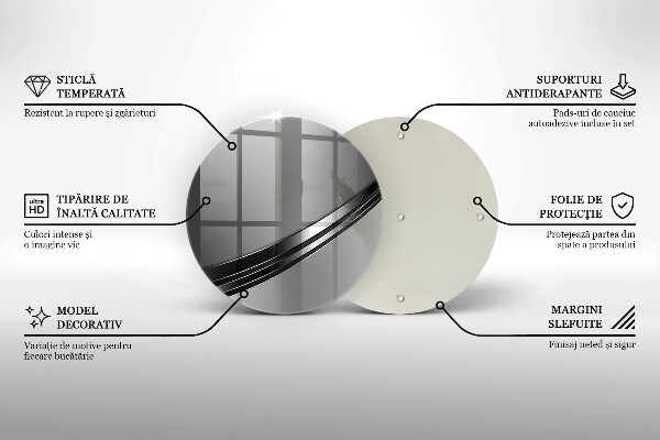 Steklena podloga za rezanje Kovinska abstrakcija
