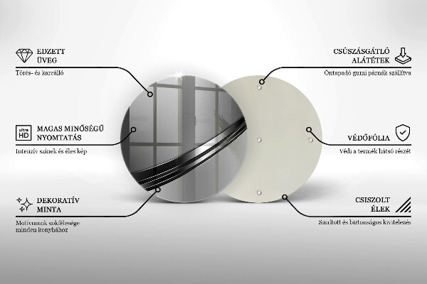 Steklena podloga za rezanje Kovinska abstrakcija