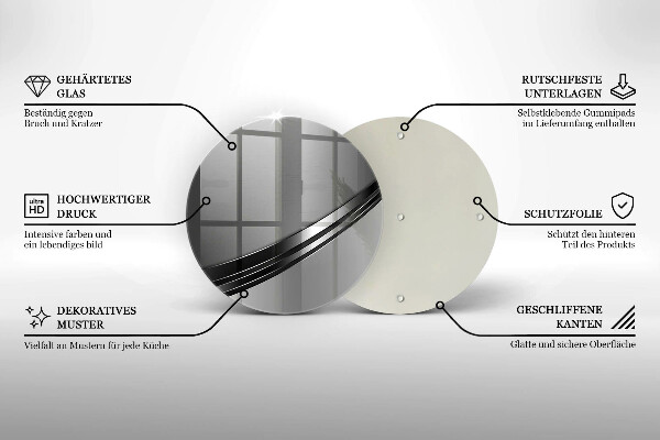 Steklena podloga za rezanje Kovinska abstrakcija