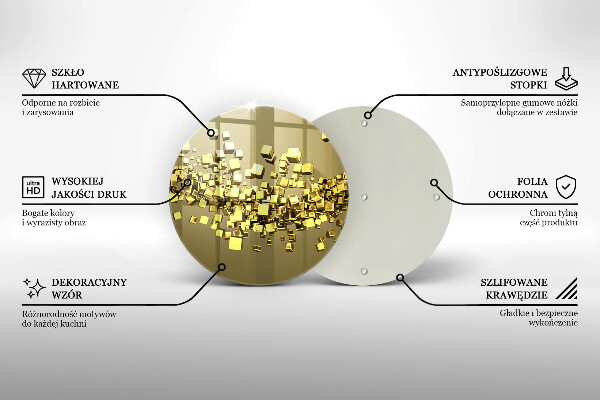 Steklena podloga za rezanje Abstraktna 3D geometrija
