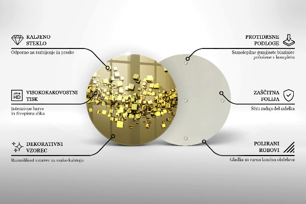 Steklena podloga za rezanje Abstraktna 3D geometrija