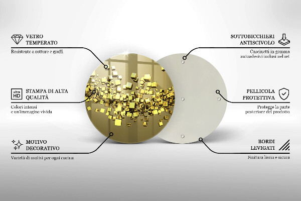 Steklena podloga za rezanje Abstraktna 3D geometrija