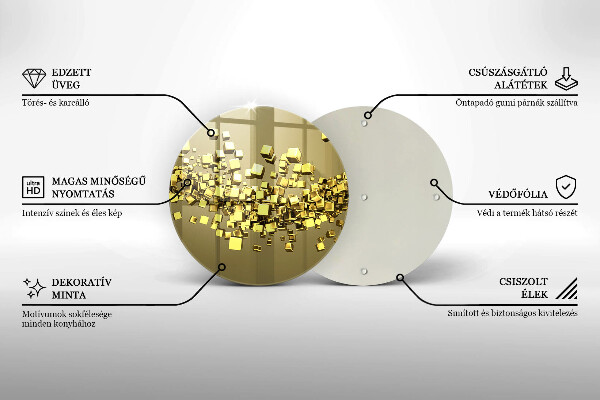 Steklena podloga za rezanje Abstraktna 3D geometrija