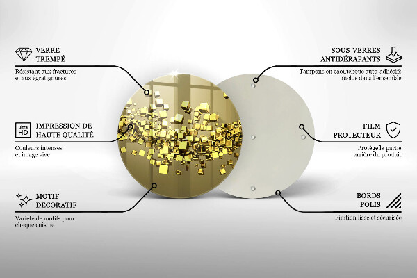 Steklena podloga za rezanje Abstraktna 3D geometrija