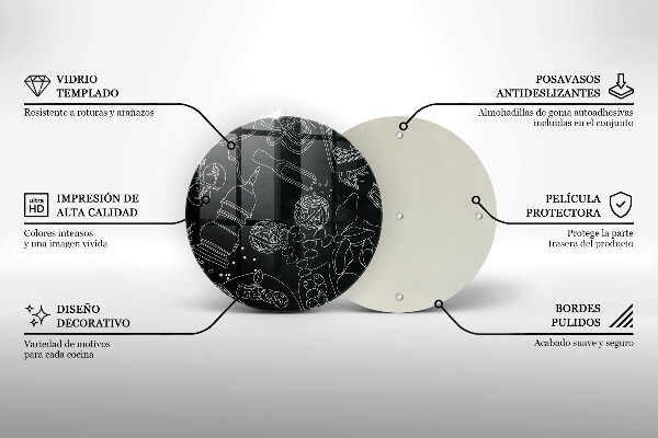 Steklena podloga za rezanje Kuhinjski dodatki