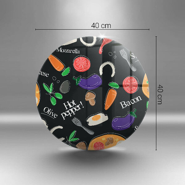 Steklena podloga za rezanje Ilustracija hrane