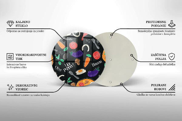 Steklena podloga za rezanje Ilustracija hrane