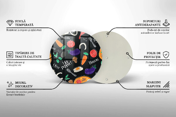 Steklena podloga za rezanje Ilustracija hrane