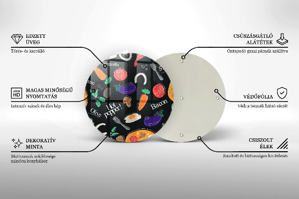 Steklena podloga za rezanje Ilustracija hrane