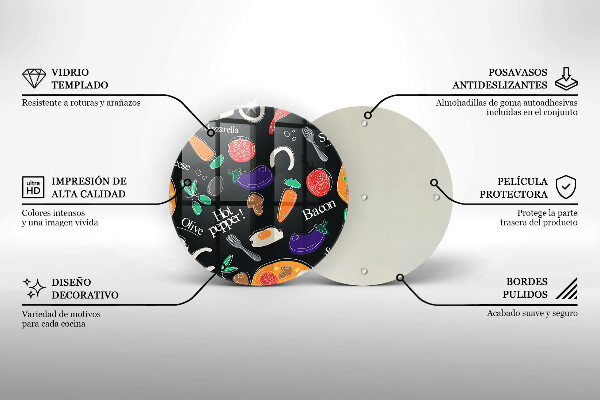 Steklena podloga za rezanje Ilustracija hrane