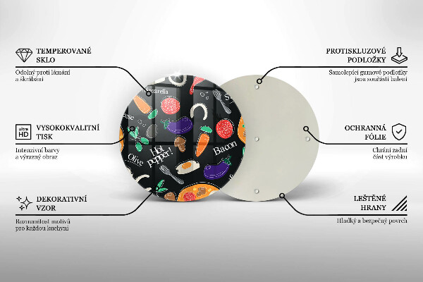 Steklena podloga za rezanje Ilustracija hrane