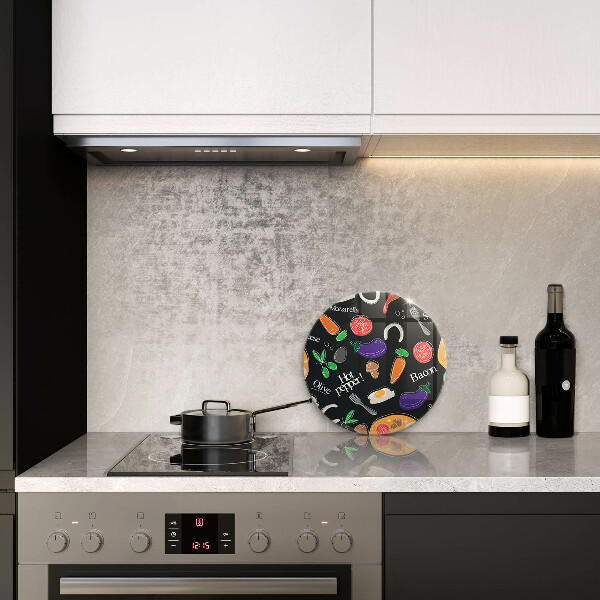 Steklena podloga za rezanje Ilustracija hrane