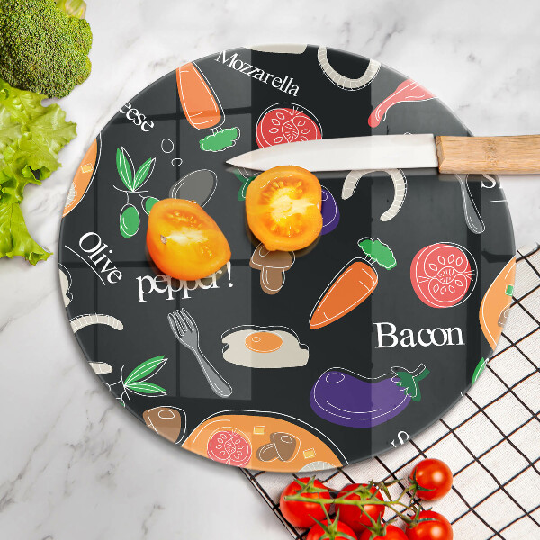 Steklena podloga za rezanje Ilustracija hrane