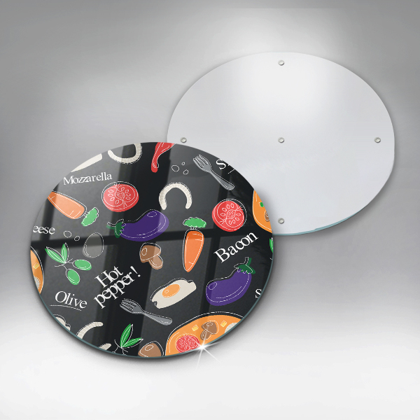 Steklena podloga za rezanje Ilustracija hrane