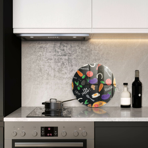 Steklena podloga za rezanje Ilustracija hrane