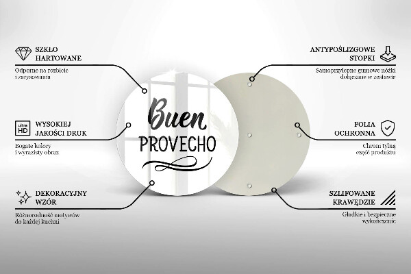 Steklena podloga za rezanje Buen provecho