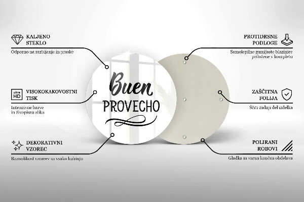 Steklena podloga za rezanje Buen provecho