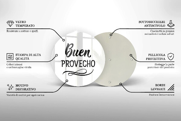 Steklena podloga za rezanje Buen provecho