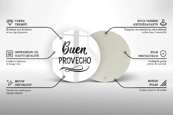 Steklena podloga za rezanje Buen provecho