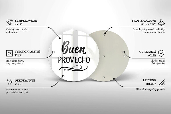 Steklena podloga za rezanje Buen provecho